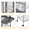 Load image into Gallery viewer, Divided Breeder Bird Cage with Rolling Stand Removable Metal Tray, Storage Shelf, Wood Perch, and Food Container

