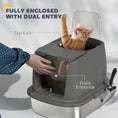 Load image into Gallery viewer, Stainless Steel Litter Box with Lid, Large Hooded Cat Litter Tray with Flip Cover, Metal Scoop, Deodoriser Bag, Non-Sticky, Odour Control and Easy Clean, Dark Grey
