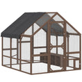 Load image into Gallery viewer, Large Wooden Chicken Coop for 8-10 Hens, Walk-in Chicken Run with Waterproof Cover, Nesting Boxes and Perches, Outdoor Poultry Cage Rabbit Hutch for Backyard, 83" x 73" x 73", Dark Brown
