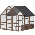 Load image into Gallery viewer, Large Wooden Chicken Coop for 8-10 Hens, Walk-in Chicken Run with Waterproof Cover, Nesting Boxes and Perches, Outdoor Poultry Cage Rabbit Hutch for Backyard, 83" x 73" x 73", Dark Brown
