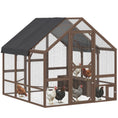 Load image into Gallery viewer, Large Wooden Chicken Coop for 8-10 Hens, Walk-in Chicken Run with Waterproof Cover, Nesting Boxes and Perches, Outdoor Poultry Cage Rabbit Hutch for Backyard, 83" x 73" x 73", Dark Brown
