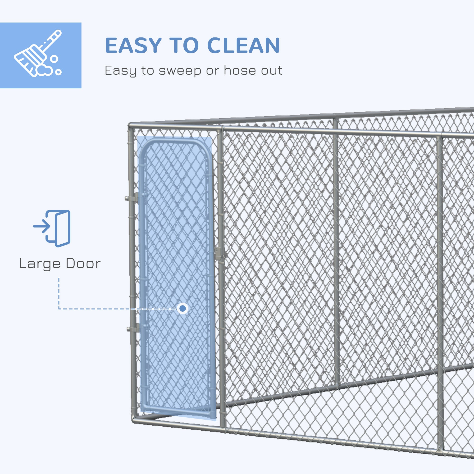 172 Sq. Ft. Dog Playpen Outdoor, Walk-in Dog Run Kennel Puppy Exercise Pen with Galvanized Steel Frame, for Small and Medium Dogs, 13' x 13' x 6'