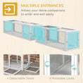 Load image into Gallery viewer, PawHut Cat Tunnel Outdoor, Wooden Cat Tube with Combinable Design, 8 Doors, 98" Cat Toys for Kitty, Puppy, Pet, House, Window, Cage, White
