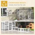Load image into Gallery viewer, PawHut Cat Tunnel Outdoor, Wooden Cat Tube with Combinable Design, 8 Doors, 98" Cat Toys for Kitty, Puppy, Pet, House, Window, Cage, White
