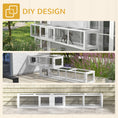 Load image into Gallery viewer, PawHut Cat Tunnel Outdoor, Wooden Cat Tube with Combinable Design, 8 Doors, 98" Cat Toys for Kitty, Puppy, Pet, House, Window, Cage, White
