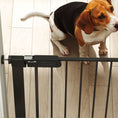 Load image into Gallery viewer, 30"-32" Extra Wide Pet Gate with Small Door, 35"H Dog Gate with Safety Gate Barrier, Stair Pressure Fit, Auto Close, Double Locking, for Doorways, Hallways, Black
