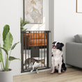 Load image into Gallery viewer, 30"-32" Extra Wide Pet Gate with Small Door, 35"H Dog Gate with Safety Gate Barrier, Stair Pressure Fit, Auto Close, Double Locking, for Doorways, Hallways, Black

