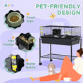 Load image into Gallery viewer, PawHut Two-Story Small Animal Cage Removable from Stand, Guinea Pig Cage, Hedgehog Cage, Chinchilla Cage, Ferret, with Shelf & Wheels, Pet Habitat, 33" x 18.5" x 35", Charcoal Gray
