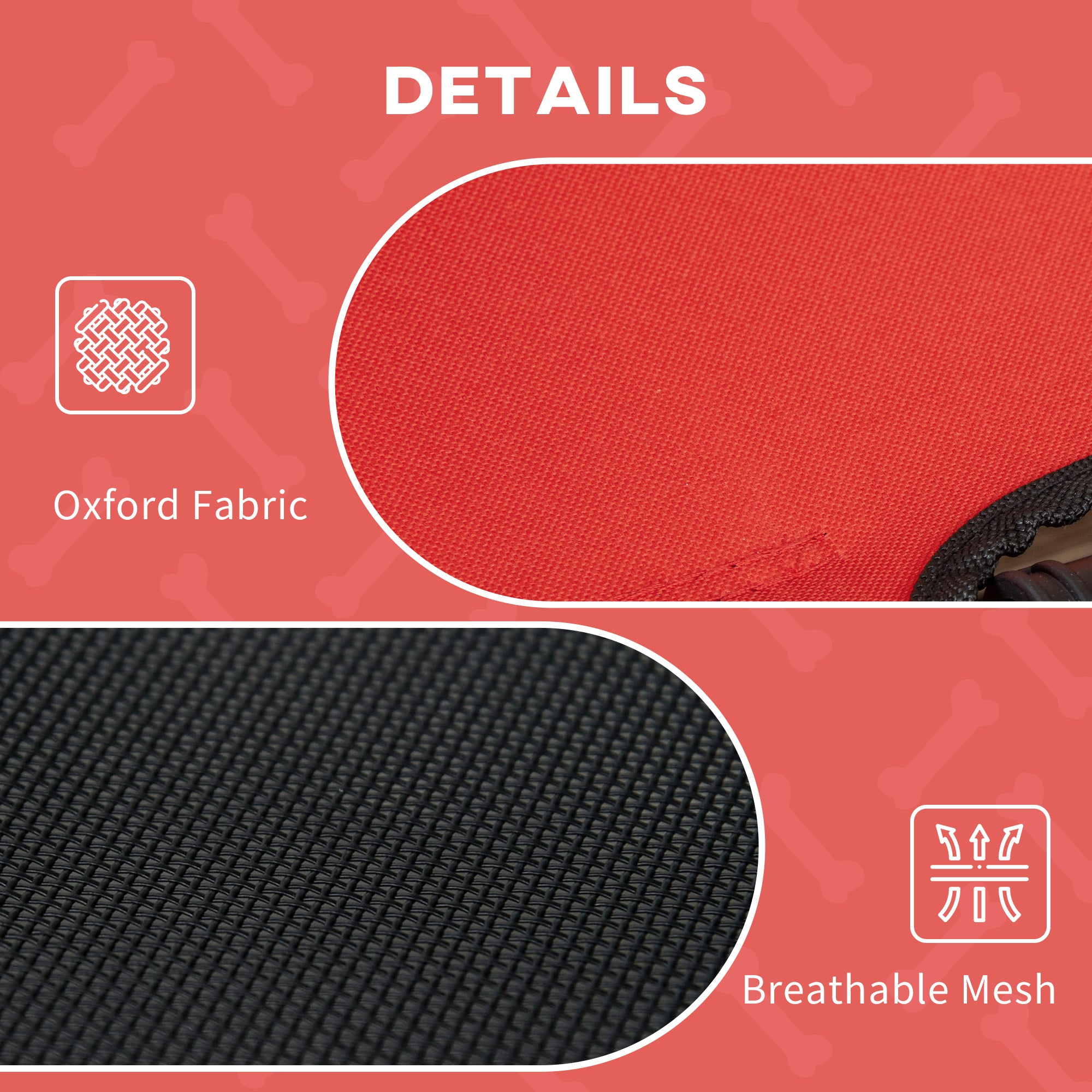 Elevated Dog Bed with Canopy, Portable Raised Dog Cot for XL Sized Dogs, Indoor & Outdoor, 48" x 36" x 43", Red