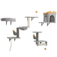 Load image into Gallery viewer, Cat Wall Shelves, 4 Pcs Cat Wall Furniture Set, Kitty Climber Set with Condo, Scratching Posts, Hammock, Bed, Hanging Pompoms for indoor kittens, Light Grey
