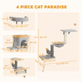 Load image into Gallery viewer, Cat Wall Shelves, 4 Pcs Cat Wall Furniture Set, Kitty Climber Set with Condo, Scratching Posts, Hammock, Bed, Hanging Pompoms for indoor kittens, Light Grey
