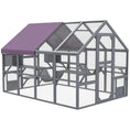 Load image into Gallery viewer, Catio Outdoor Cat Enclosure Wooden Feral House with Weatherproof Canopy, Bridges, Resting Boxes, Platforms, for 3-6 Cats, Grey
