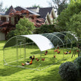 Load image into Gallery viewer, Chicken Run, Galvanized Large Metal Chicken Coop Cage, Walk-in Enclosure Poultry Hen Run House Playpen Rabbit Hutch with Dome Roof, Cover, 9.2' × 31.2' × 6.4', Silver
