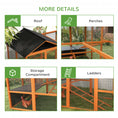 Load image into Gallery viewer, Wooden Chicken Coop Run for 6-10 Chickens, Hen House, Poultry Cage Add-On with Storage, Perches, 141.75" x 48" x 61", Orange
