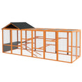 Load image into Gallery viewer, Wooden Chicken Coop Run for 6-10 Chickens, Hen House, Poultry Cage Add-On with Storage, Perches, 141.75" x 48" x 61", Orange
