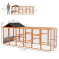 Load image into Gallery viewer, Wooden Chicken Coop Run for 6-10 Chickens, Hen House, Poultry Cage Add-On with Storage, Perches, 141.75" x 48" x 61", Orange
