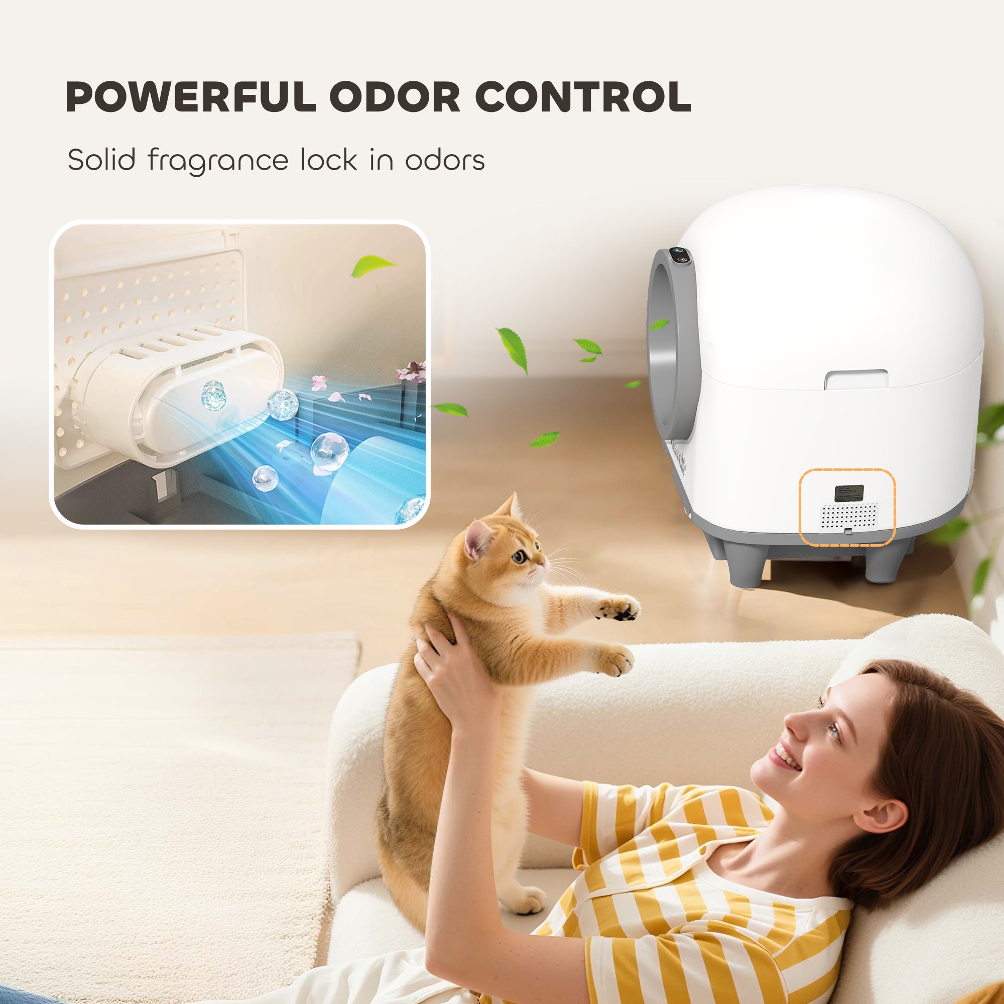 Self Cleaning Cat Litter Tray, 80L Extra Large Automatic Cat Litter Box with APP Control, Safety Protection, Odor Removal, Kitten Smart Toilet with Rubbish Bag for Multiple Kittens