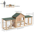 Load image into Gallery viewer, Large Rabbit Hutch Wood Bunny Cage Outdoor Guinea Pig House with Double Runs Slide Out Tray Ramps, 83"x18"x33", Natural
