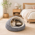 Load image into Gallery viewer, Cat Bed for Indoor Kittens, Cat Cave House with Non-Slip Bottom and Washable Cushion, Soft Pet Bed for Indoor Warmth & Comfort, 50 x 50 x 32 cm, Grey
