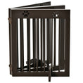 Load image into Gallery viewer, Freestanding Pet Gate 4 Panel Wooden Dog Barrier Folding Safety Fence with Support Feet up to 204cm Long 61cm Tall for Doorway Stairs Brown
