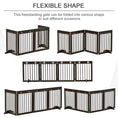 Load image into Gallery viewer, Freestanding Pet Gate 4 Panel Wooden Dog Barrier Folding Safety Fence with Support Feet up to 204cm Long 61cm Tall for Doorway Stairs Brown
