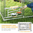 Load image into Gallery viewer, Outdoor Dog Kennel with Roof, Heavy Duty Dog Run Outdoor Fence Cage with Adjustable & Rotating Bowls, Waterproof UV-Resistant Cover, Secure Lock, 6.6' x 6.6' x 5.1'
