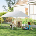 Load image into Gallery viewer, Outdoor Dog Kennel with Roof, Heavy Duty Dog Run Outdoor Fence Cage with Adjustable & Rotating Bowls, Waterproof UV-Resistant Cover, Secure Lock, 6.6' x 6.6' x 5.1'
