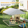 Load image into Gallery viewer, Outdoor Dog Kennel with Roof, Heavy Duty Dog Run Outdoor Fence Cage with Adjustable & Rotating Bowls, Waterproof UV-Resistant Cover, Secure Lock, 6.6' x 6.6' x 5.1'
