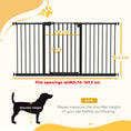 Load image into Gallery viewer, Dog Gate Stair Gate Pressure Fit Pets Barrier Auto Close for Doorway Hallway, 74-148cm Wide Adjustable, Black
