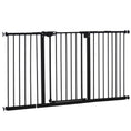 Load image into Gallery viewer, Dog Gate Stair Gate Pressure Fit Pets Barrier Auto Close for Doorway Hallway, 74-148cm Wide Adjustable, Black
