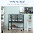 Load image into Gallery viewer, Divided Breeder Bird Cage with Rolling Stand Removable Metal Tray, Storage Shelf, Wood Perch, and Food Container
