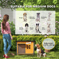 Charger l'image dans la visionneuse de la galerie, Dog House Anti-Chewing Steel Frame, Wooden Dog Kennel House with Openable Roof, Removable Floor, Door Curtain, Weatherproof Pet Shelter for Outdoor Indoor

