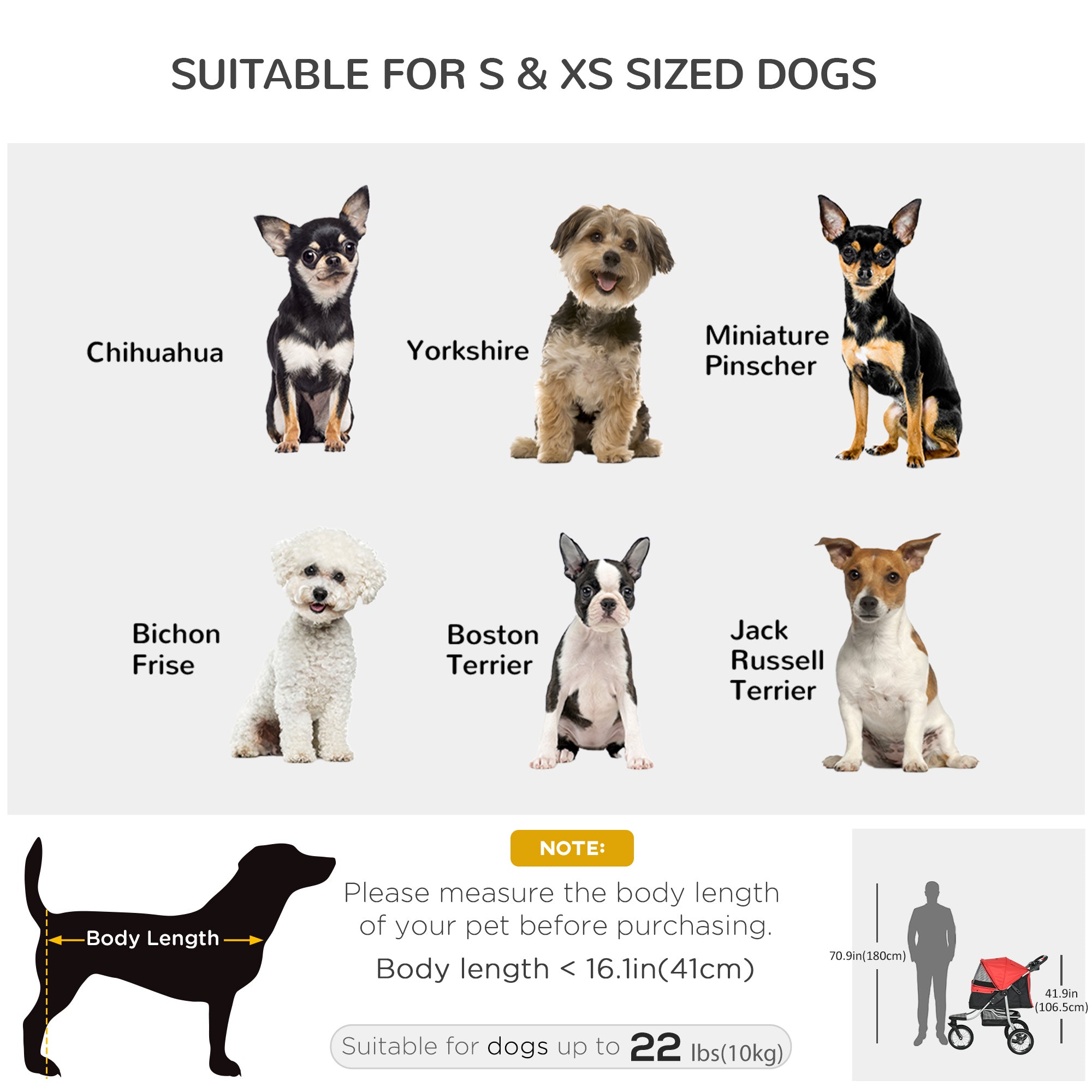 Luxury Pet Stroller Lightweight Dog Cat Travel Carriage with 3-Rubber Wheels, One-click Folding Design, Adjustable Canopy, Zippered Mesh Window Door, Red