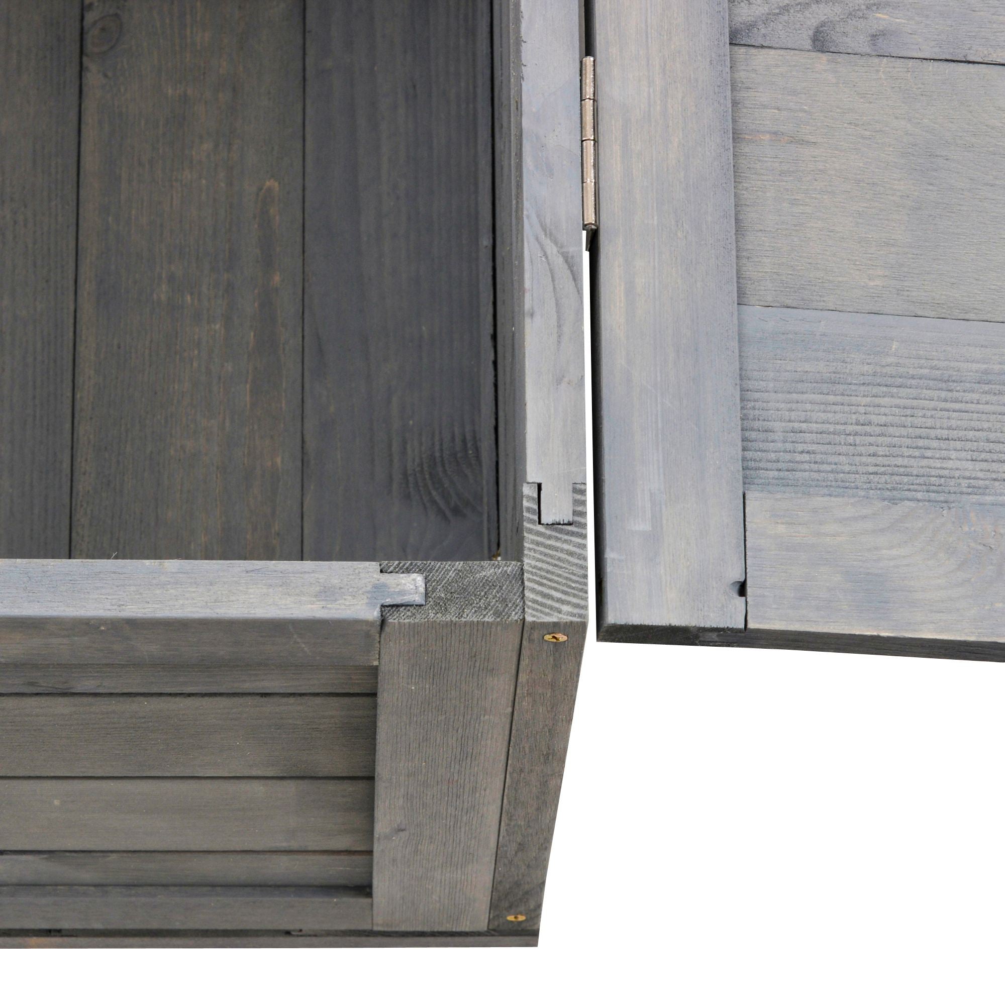 Wood Tortoise House Indoor Outdoor Turtle Habitat Reptile Cage for Lizards, Geckos, 35.8" x 23.8" x 12.6", Grey