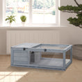 Load image into Gallery viewer, Wood Tortoise House Indoor Outdoor Turtle Habitat Reptile Cage for Lizards, Geckos, 35.8" x 23.8" x 12.6", Grey
