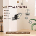 Load image into Gallery viewer, Cat Wall Furniture, 3 Piece Cat Shelves with Scratching Posts, Scratching Pads, Perches, Cat Wands, Toy Balls, Corner Design Cat Wall Shelves for Indoor Cats, Kittens, Light Grey
