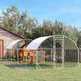 Load image into Gallery viewer, Chicken Run, 24.9' x 9.2' Metal Chicken Coop with Waterproof and Anti-UV Cover, Door for 20-24 Chickens, Ducks, Rabbits, Sliver
