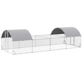 Load image into Gallery viewer, Chicken Run, 24.9' x 9.2' Metal Chicken Coop with Waterproof and Anti-UV Cover, Door for 20-24 Chickens, Ducks, Rabbits, Sliver
