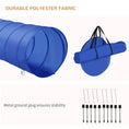 Load image into Gallery viewer, 4PC Obstacle Dog Agility Training Course with Jump Hurdle, Tunnel, Pause Box, Weave Poles and Carrying Bag, Backyard Competitive Equipment- Blue/Yellow
