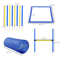 Load image into Gallery viewer, 4PC Obstacle Dog Agility Training Course with Jump Hurdle, Tunnel, Pause Box, Weave Poles and Carrying Bag, Backyard Competitive Equipment- Blue/Yellow
