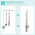 Load image into Gallery viewer, Foldable Pet Grooming Arm w/ Clamp 30 Inch Height Adjustable, Dog Grooming Loop, Two No Sit Haunch Holders for Small Medium Dogs, Sliver
