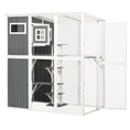 Charger l'image dans la visionneuse de la galerie, Wooden Cat Catio, 66.5"L Walk in Outdoor Cat House with PVC Weather Protection Roof, Multiple Platforms, Lockable Doors, Resting Condo, Observation Window, for 2 Cats
