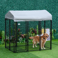 Load image into Gallery viewer, 6' x 4' x 6' Large Outdoor Dog Kennel Run Steel Fence with UV-Resistant Oxford Cloth Roof & Secure Lock

