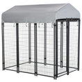 Load image into Gallery viewer, 6' x 4' x 6' Large Outdoor Dog Kennel Run Steel Fence with UV-Resistant Oxford Cloth Roof & Secure Lock
