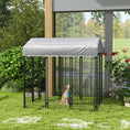 Load image into Gallery viewer, 6' x 4' x 6' Large Outdoor Dog Kennel Run Steel Fence with UV-Resistant Oxford Cloth Roof & Secure Lock
