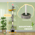 Load image into Gallery viewer, Floor to Ceiling Cat Tree, Cat Tower with 90.5"-108" Adjustable Height, 5 Tier Activity Centre with Scratching Posts, Hammock, Condo, Toy Ball for Indoor Cats, Light Grey
