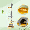 Load image into Gallery viewer, Floor to Ceiling Cat Tree, Cat Tower with 90.5"-108" Adjustable Height, 5 Tier Activity Centre with Scratching Posts, Hammock, Condo, Toy Ball for Indoor Cats, Light Grey
