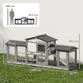 Load image into Gallery viewer, Large Rabbit Hutch, 2-Tier Wooden Guinea Pig Hutch with Double Side Run Boxes, Outdoor Bunny Cage Hide House with Waterproof Roof, Sliding Tray, Ramp, 230 x 53 x 93.5cm, Light Grey
