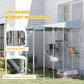 Load image into Gallery viewer, Catio Outdoor Cat Enclosure Large, 79" L Galvanized Steel Outdoor Cat House with 420D Waterproof Canopy, Multiple Platforms, Resting Condo, Lockable Door, for 1-3 Large Cats
