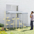 Load image into Gallery viewer, PawHut 79" Large Catio Outdoor Cat Enclosure, Galvanized Steel Outdoor Cat House with 420D Waterproof Canopy for 1-3 Large Cat, Walk-in Cat Cage with Sleeping Box, Jumping Platforms, Silver
